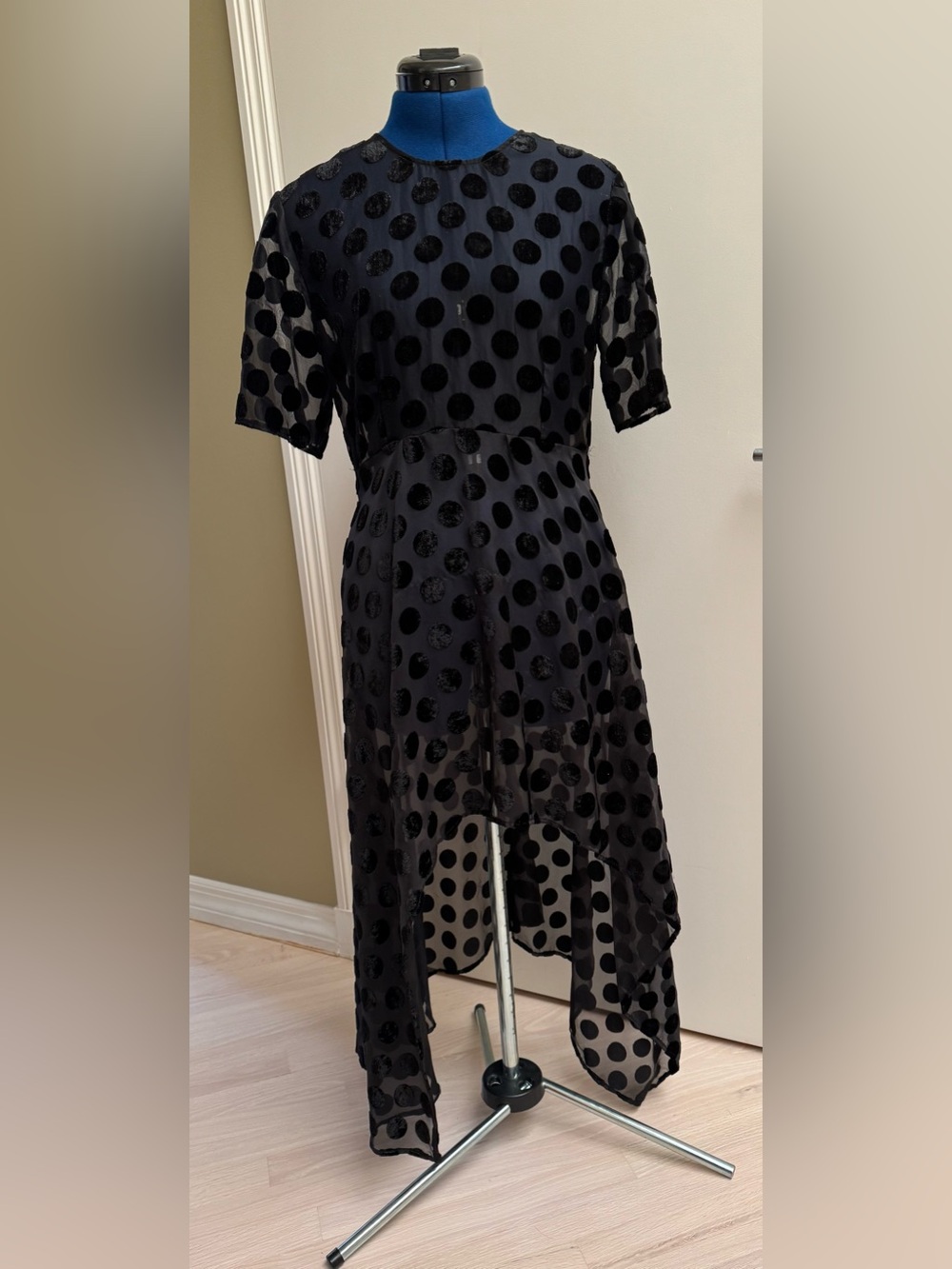 Zara black sheer polka dot layer
